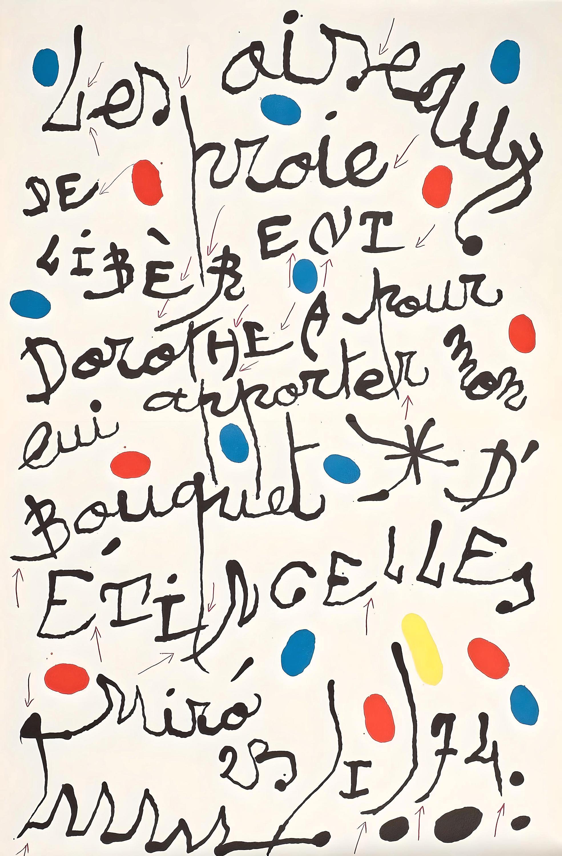 Joan Miró, Poême pour Dorothea Tanning, XXe siècle, Limited Edition Lithograph