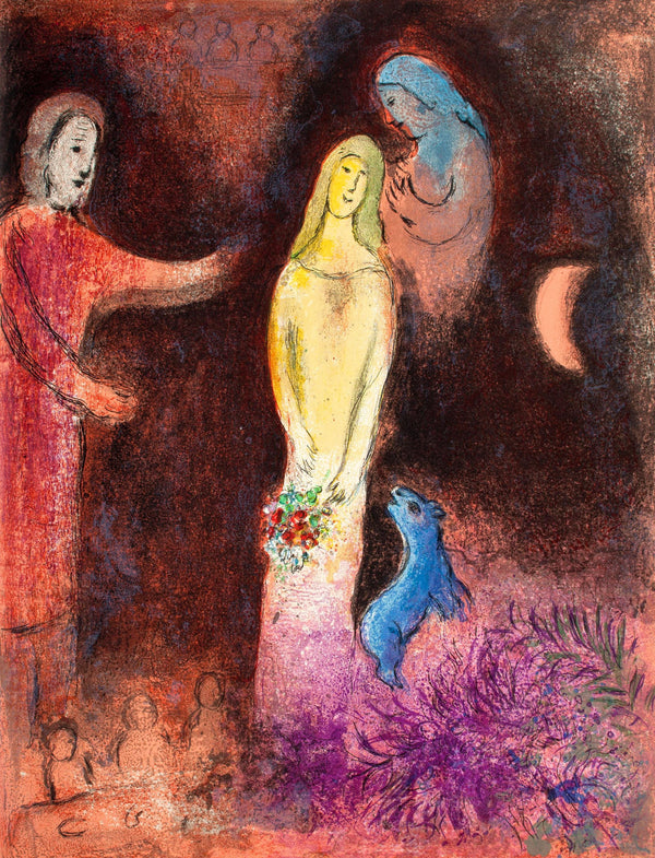 Marc Chagall, Chloé vêtue et coiffée par Cléariste, Daphnis et Chloé, Limited Edition Héliogravure