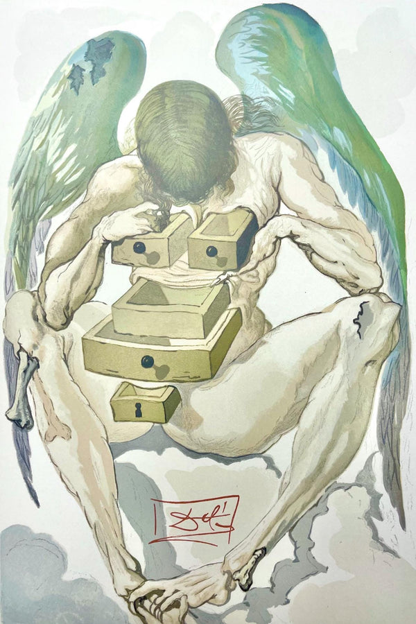 Salvador Dali, Fegefeuer I (Field 189-200; Michler/Löpsinger 1039-1138), Die Göttliche Komödie, Signed, Limited Edition Woodcut