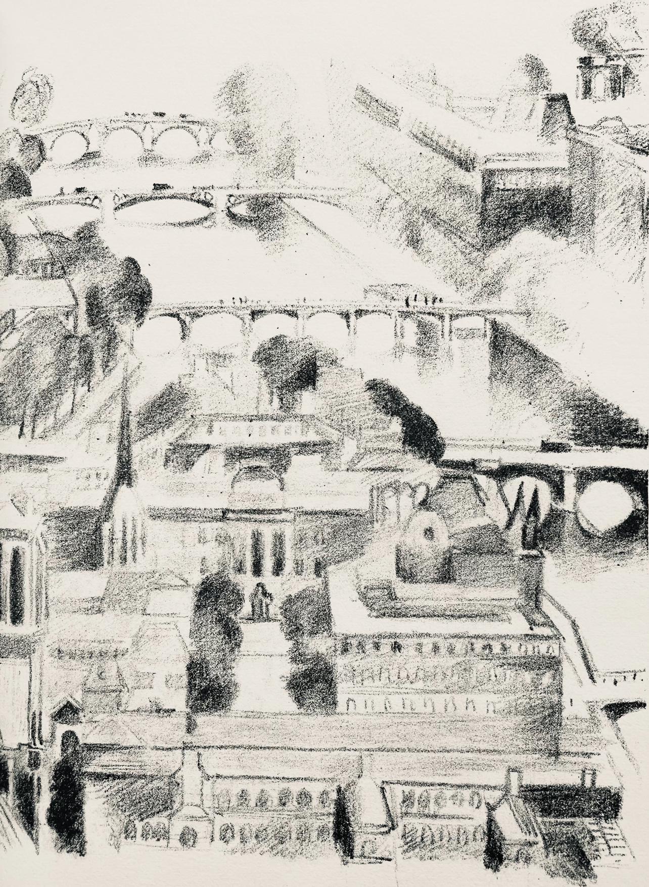 Robert Delaunay, La Seine aux quatre ponts (Habasque 720-728), Allo! Paris!, Limited Edition Lithograph