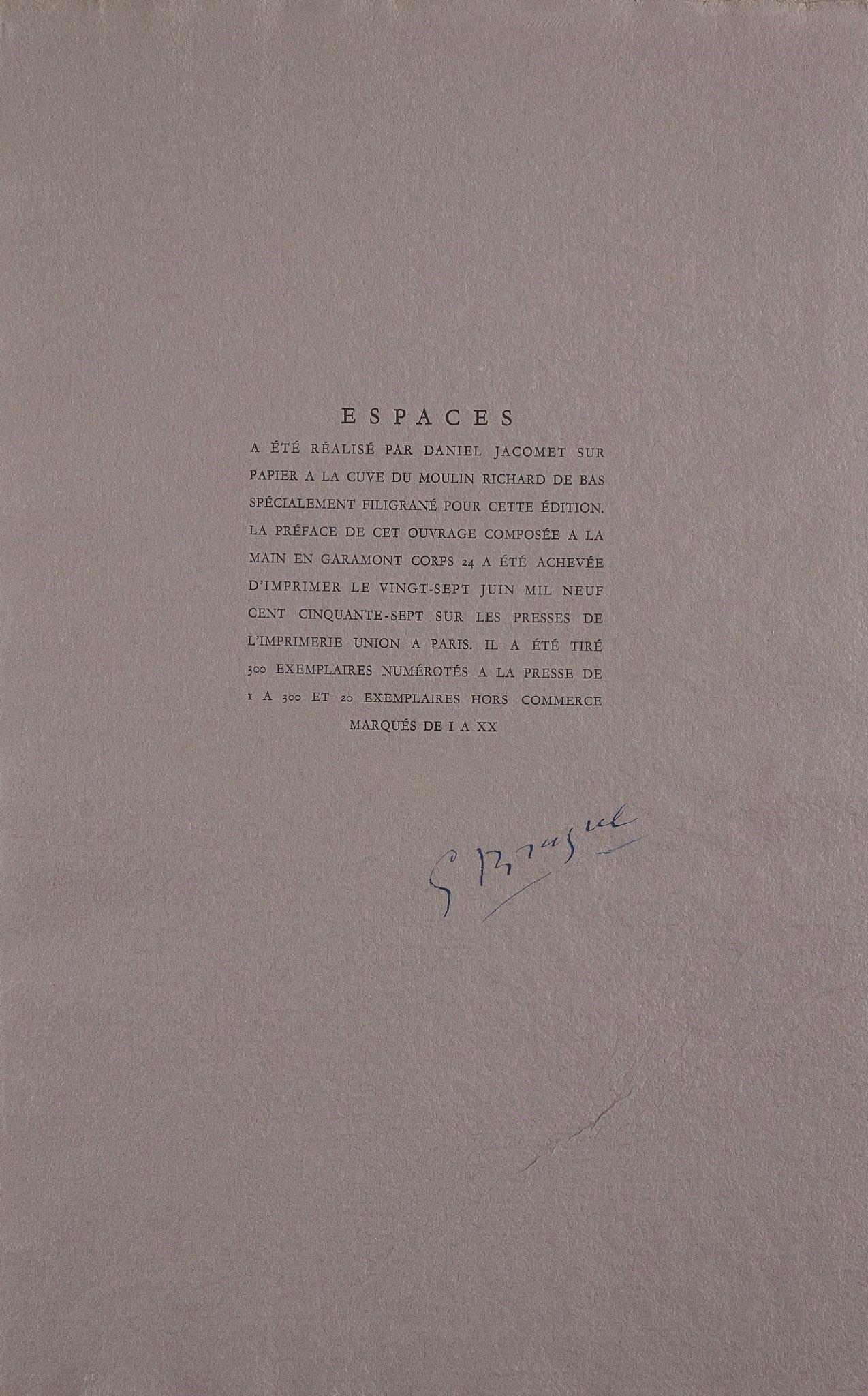 Georges Braque, Composition, Braque Espaces, 13 Dessins, Lavis, Aquarelles, Limited Edition Lithograph