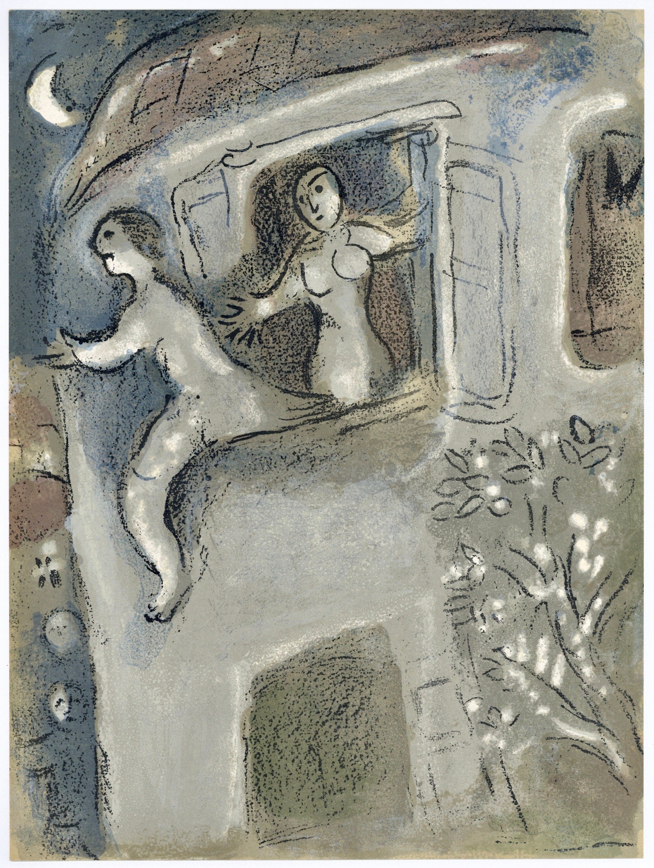 Marc Chagall, David (Mourlot 117-46; Cramer 25), Drawings from the Bible by Marc Chagall, Verve: Revue, Limited Edition Lithograph