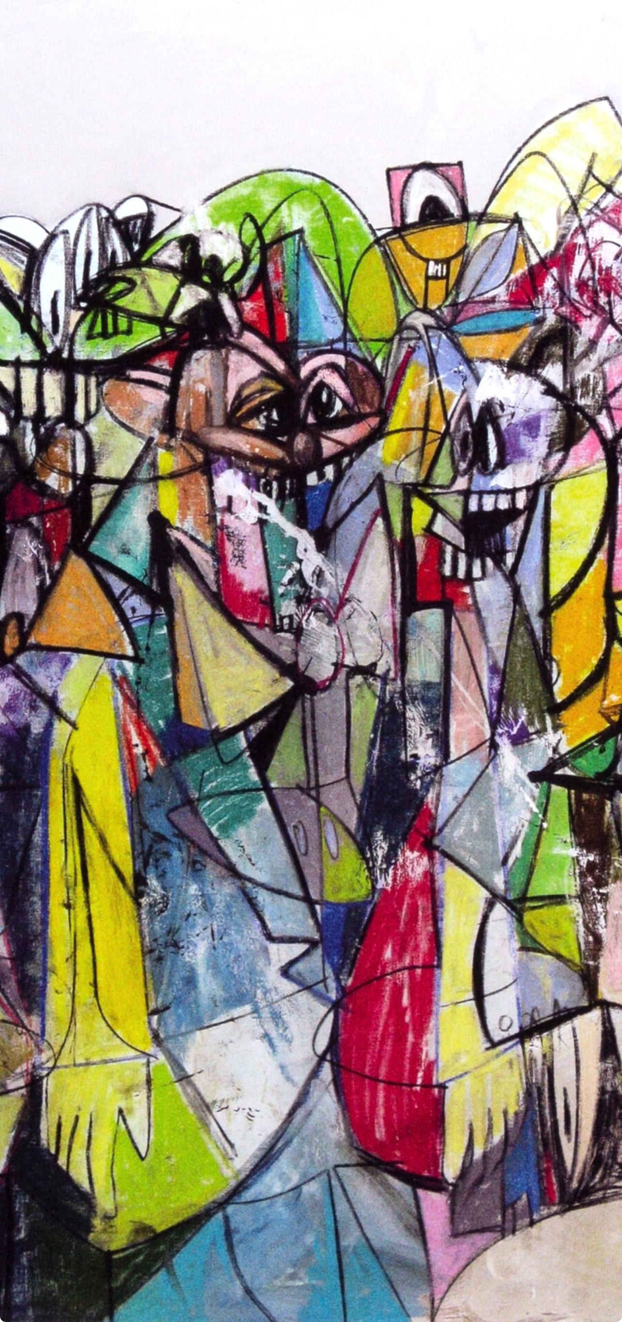 George Condo, Compression II, Drawing Paintings, Limited Edition Four Color Process Print