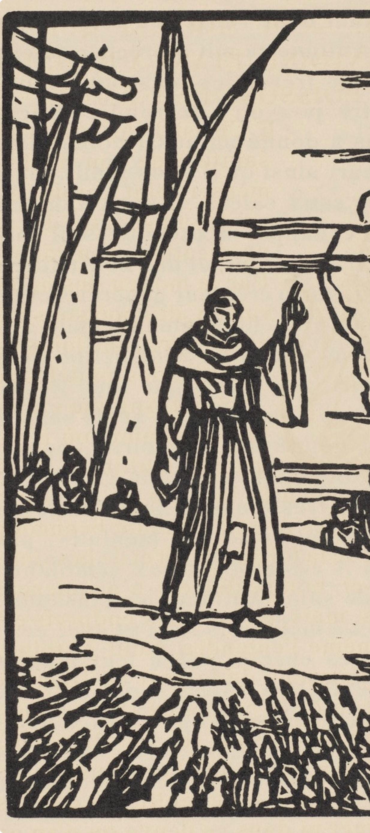 Émile Bernard, Composition (Morane, No. 100), Les Petites Fleurs de St. Françoise, Limited Edition Woodcut
