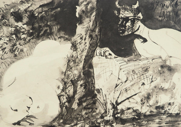 Pablo Picasso, Composition (Orozco 238), Picasso, La flûte double, Limited Edition Lithograph