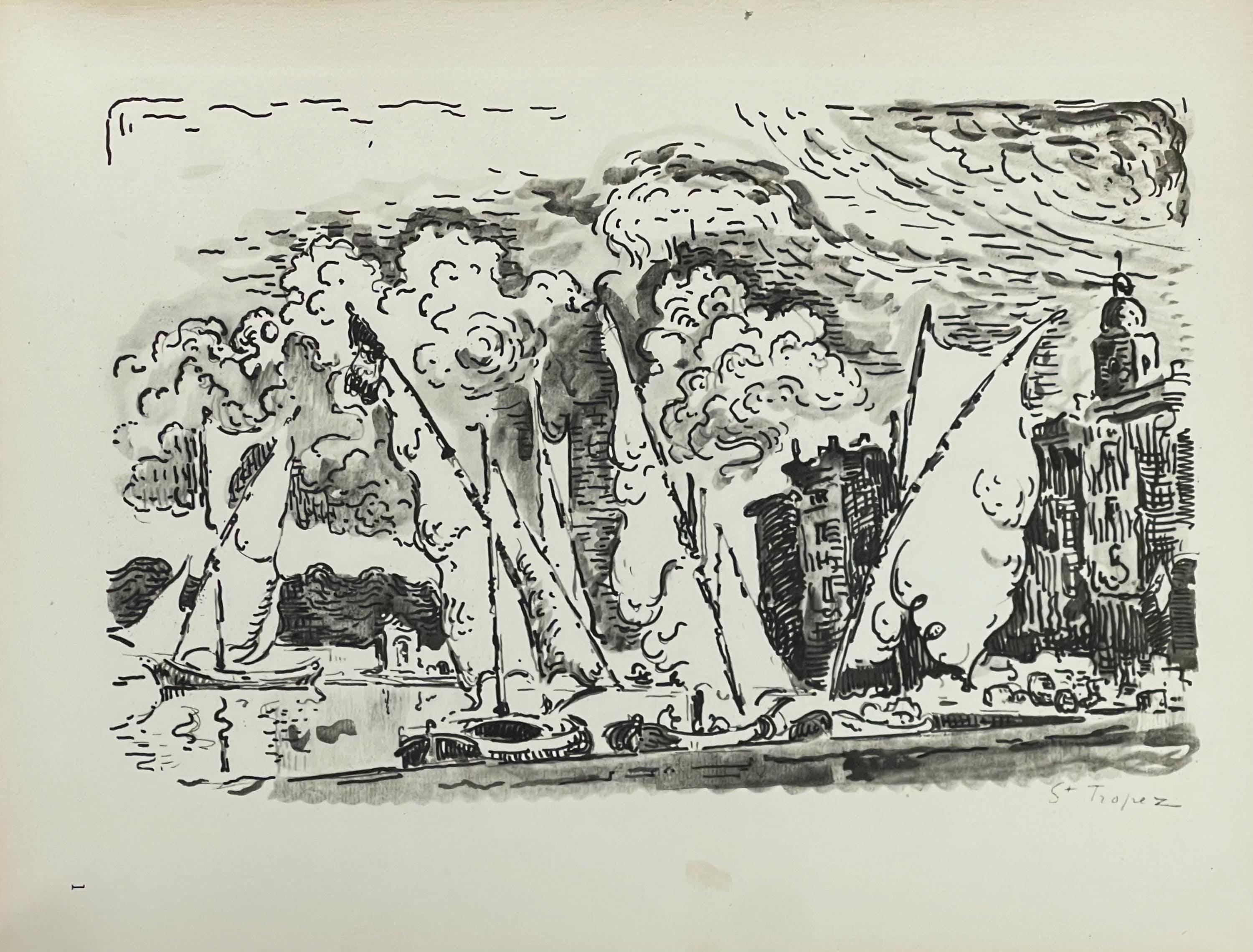 Paul Signac, St-Tropez, Signac Dessins, Limited Edition Lithograph