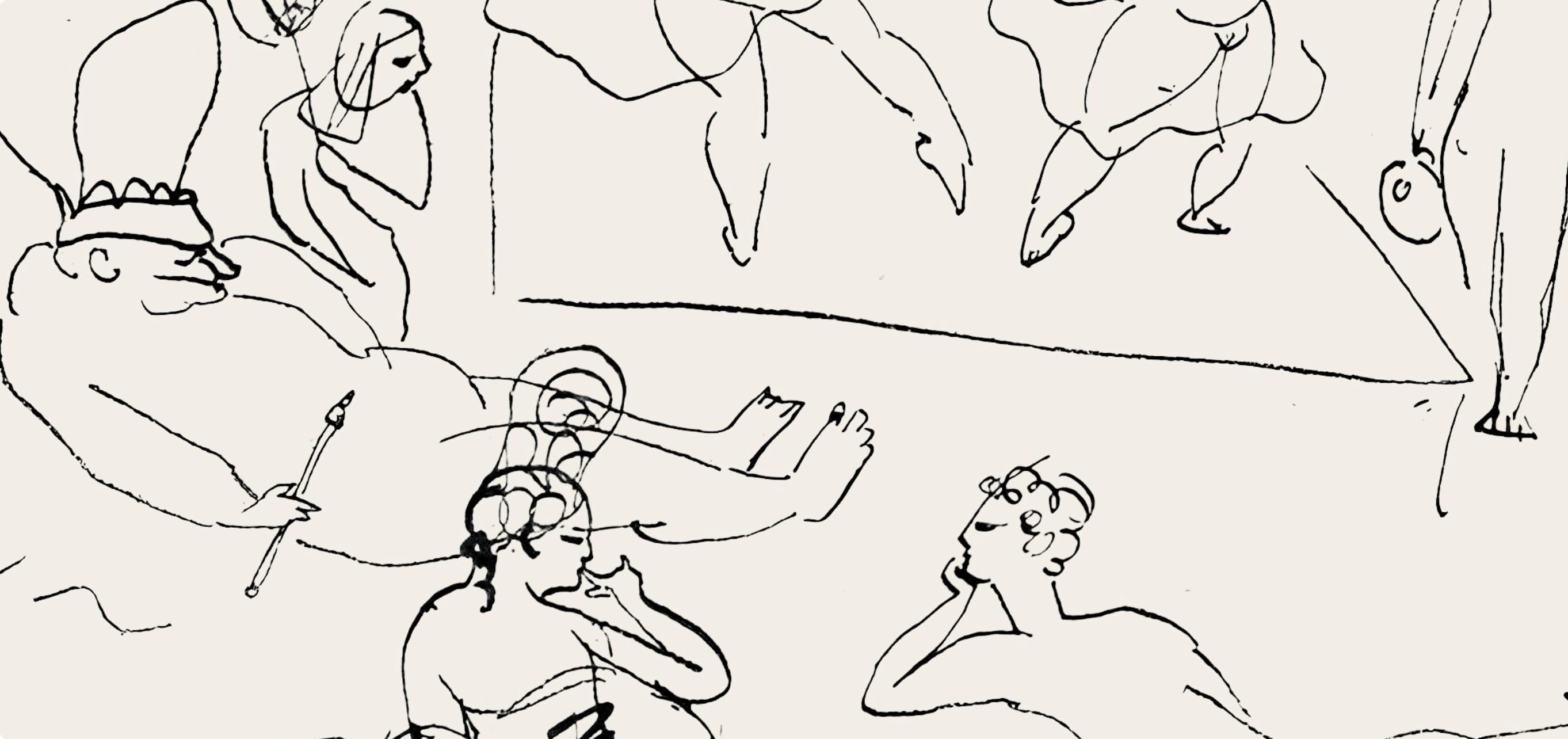 Pablo Picasso, Composition (Hodorisch B2), Le manuscrit trouvé dans un chapeau, Limited Edition Lithograph