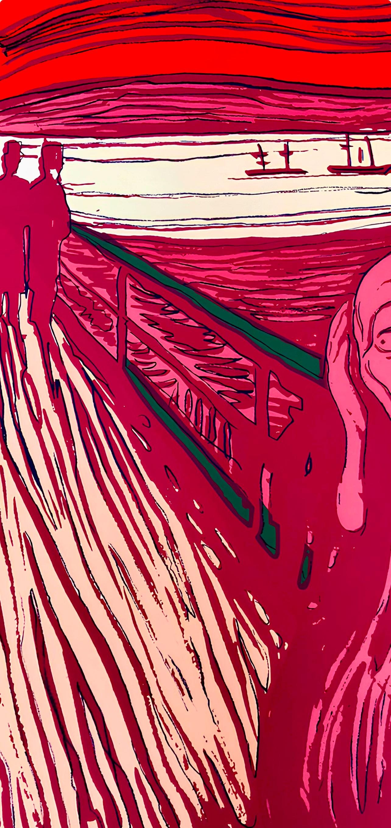 Andy Warhol, The Scream (after Edvard Munch), Pink, Official Limited Edition, Sunday B. Morning, Silkscreen