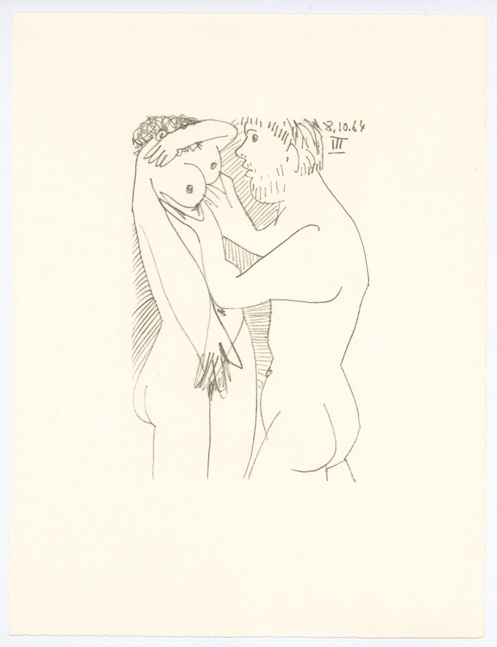 Pablo Picasso, Composition, Le Goût du Bonheur (Cramer 148; Bloch 2013), Limited Edition Mixed Media Lithograph