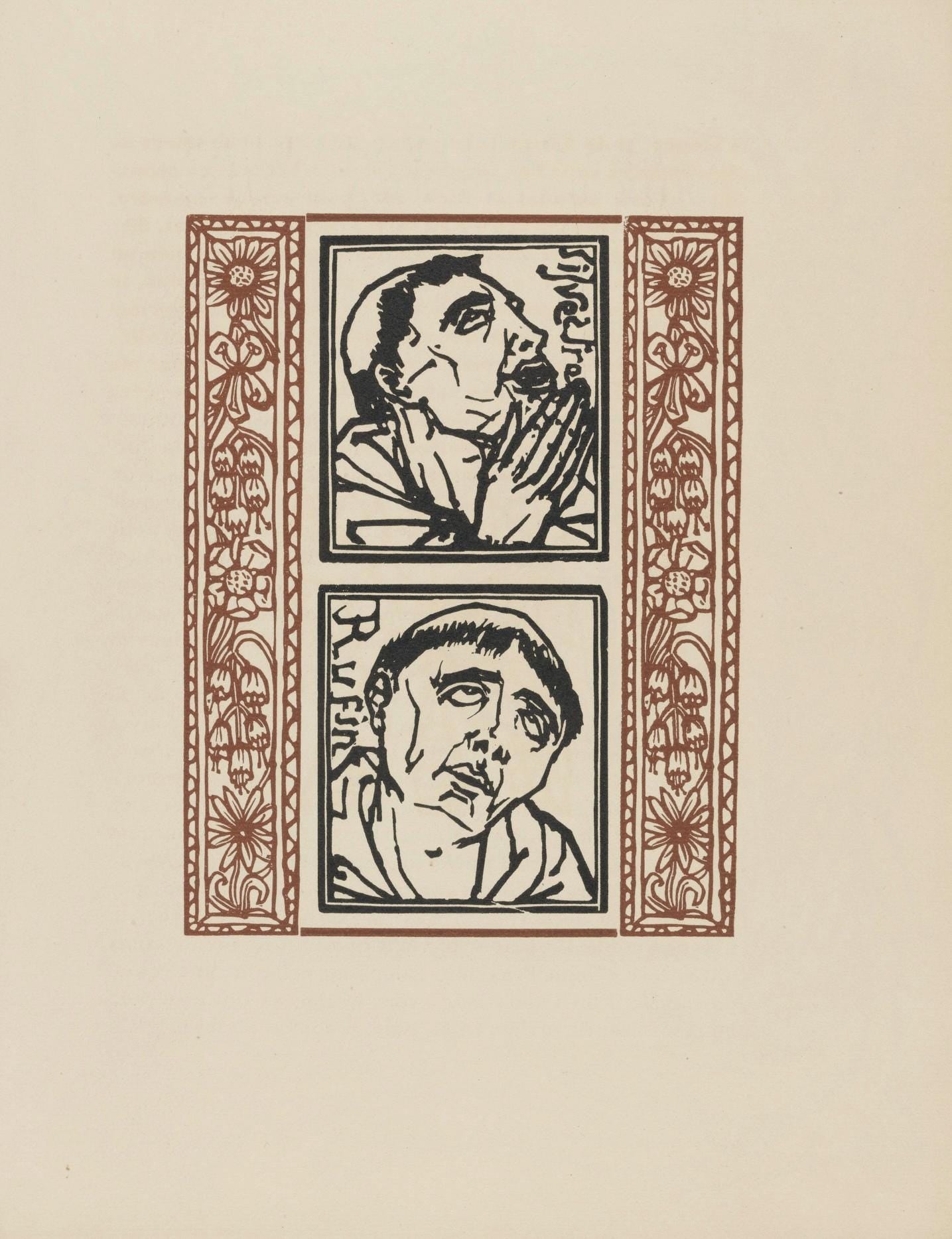 Émile Bernard, Composition (Morane, No. 100), Les Petites Fleurs de St. Françoise, Limited Edition Woodcut
