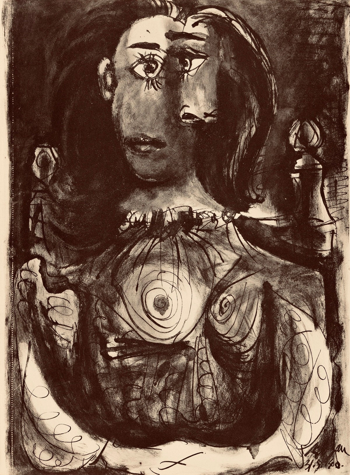 Pablo Picasso, Composition, Carnet de dessins de Picasso, Cahiers d’Art, Limited Edition Lithograph