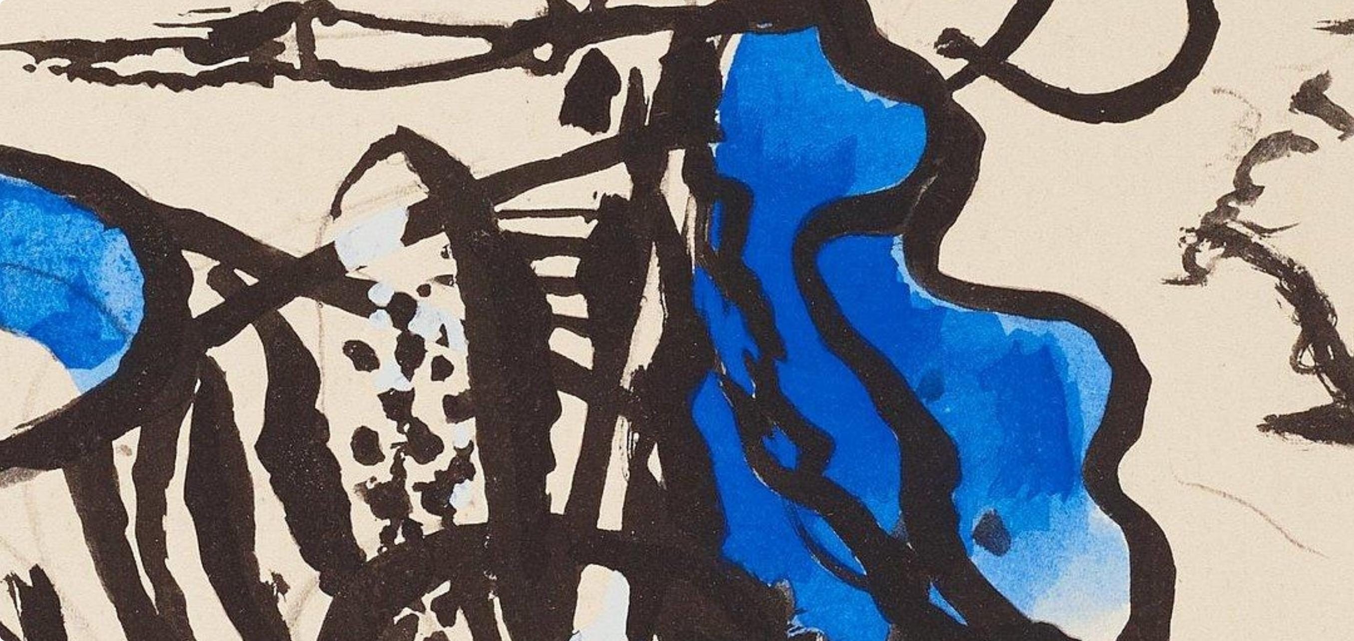 Georges Braque, Composition, Braque Espaces, 13 Dessins, Lavis, Aquarelles, Limited Edition Lithograph