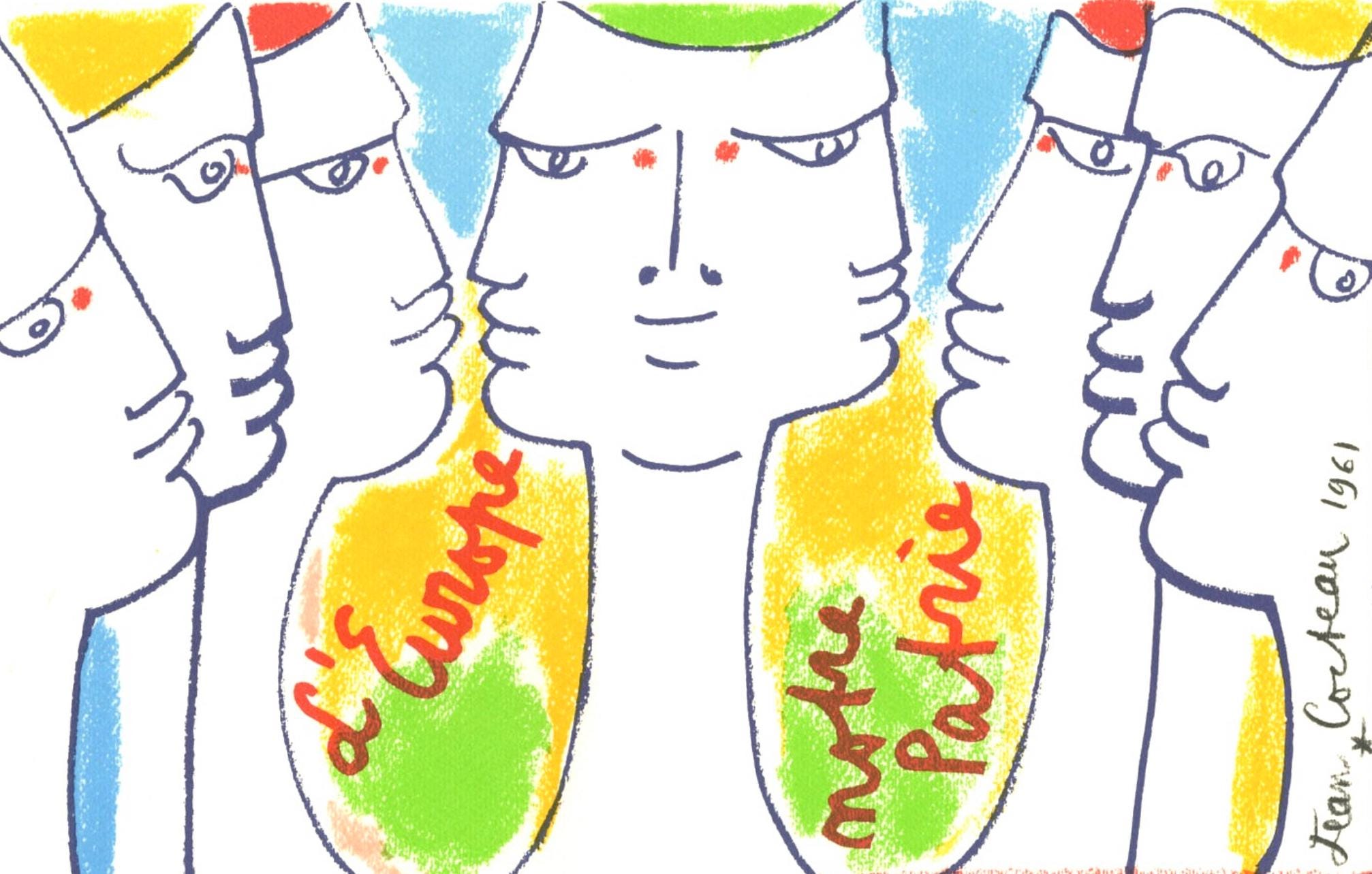 Jean Cocteau, Composition, Nous croyons en l'Europe, Limited Edition Silkscreen