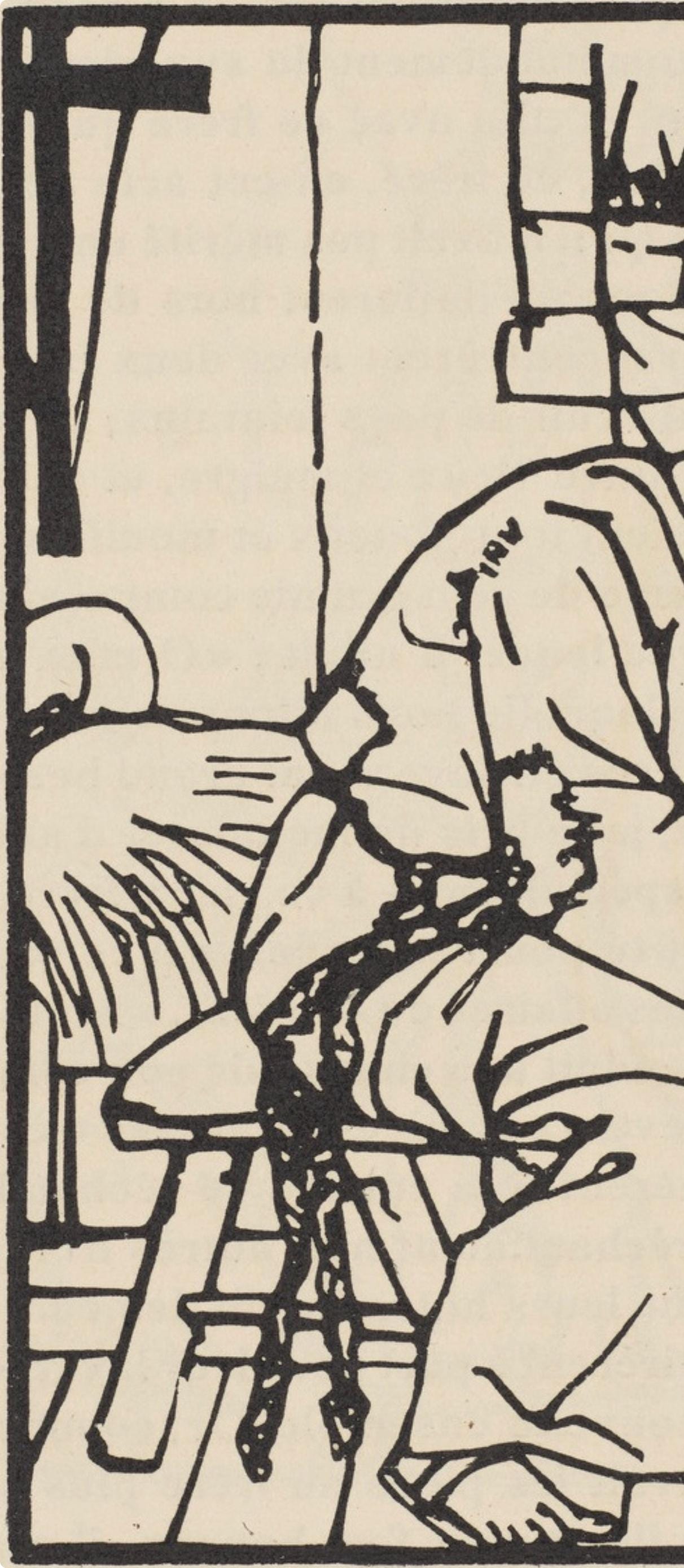 Émile Bernard, Composition (Morane, No. 100), Les Petites Fleurs de St. Françoise, Limited Edition Woodcut