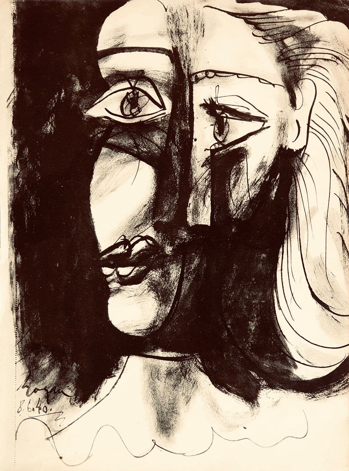 Pablo Picasso, Composition, Carnet de dessins de Picasso, Cahiers d’Art, Limited Edition Lithograph