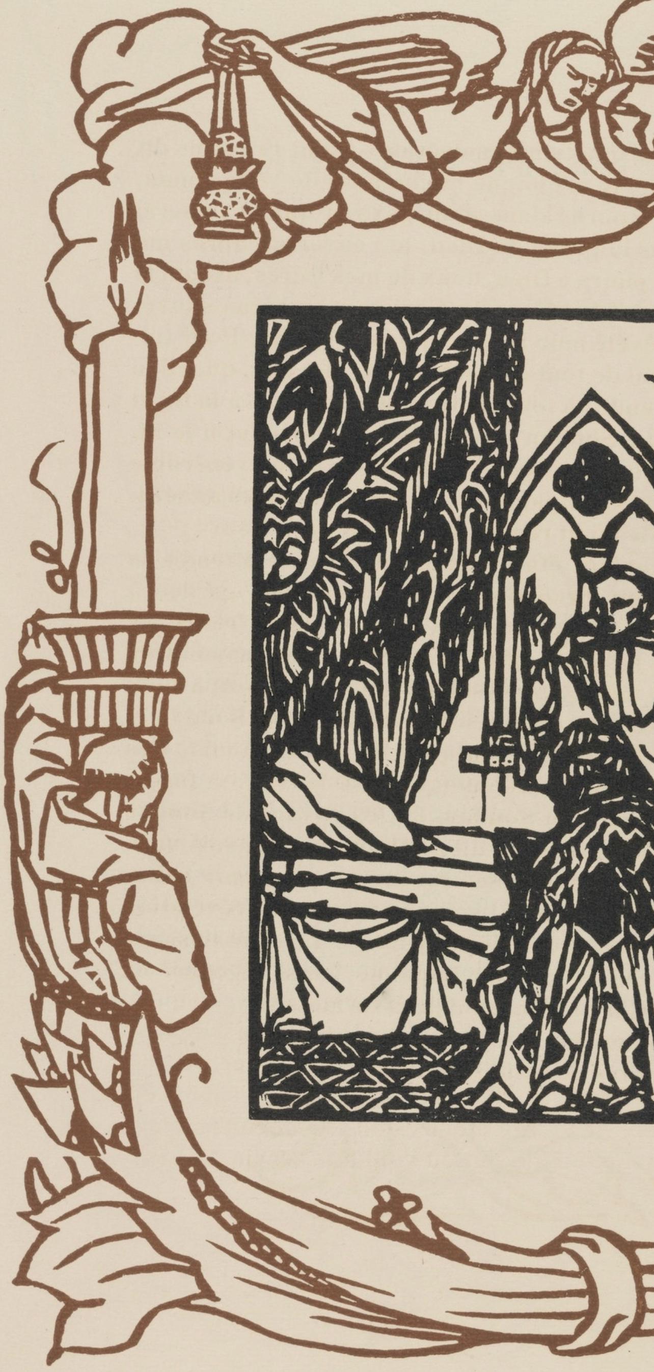 Émile Bernard, Composition (Morane, No. 100), Les Petites Fleurs de St. Françoise, Limited Edition Woodcut