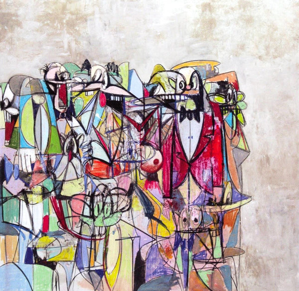 George Condo, Compression IV, Drawing Paintings, Limited Edition Four Color Process Print