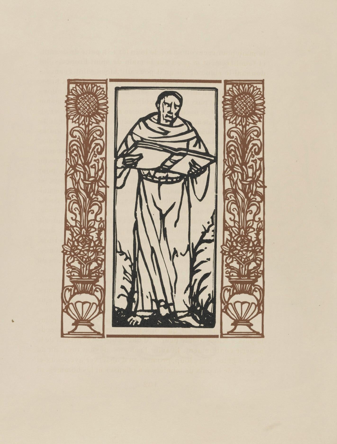 Émile Bernard, Composition (Morane, No. 100), Les Petites Fleurs de St. Françoise, Limited Edition Woodcut
