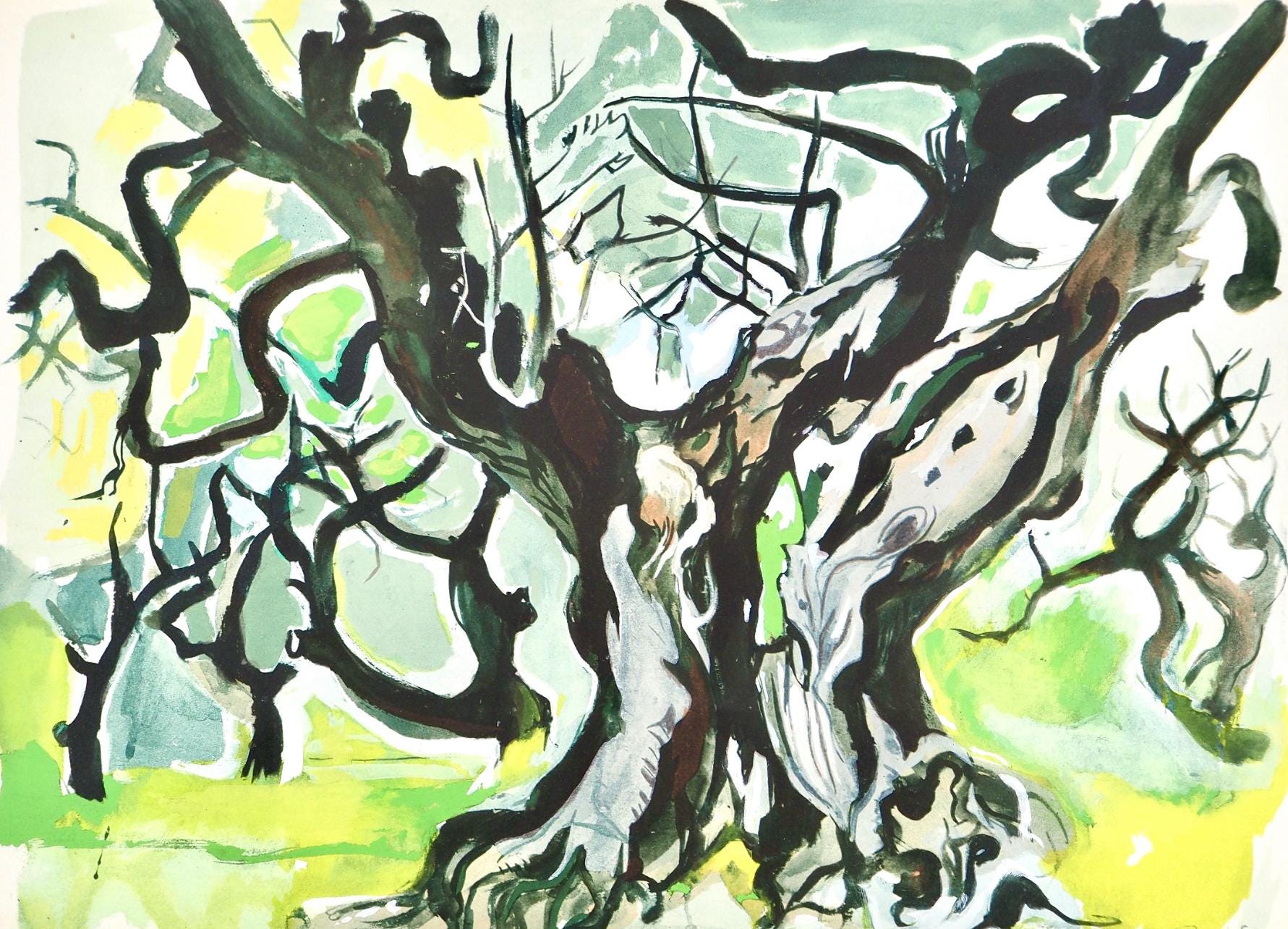 Édouard Pignon, Composition, Arbres et Voiles, Limited Edition Lithograph