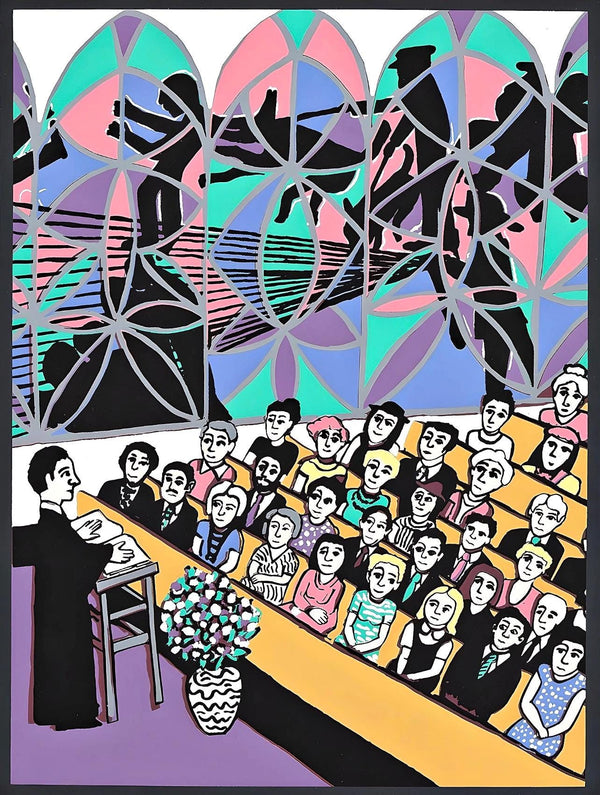 Faith Ringgold, Police Brutality Viewed Thru Stained Glass, Letter from Birmingham City Jail, Limited Edition Silkscreen