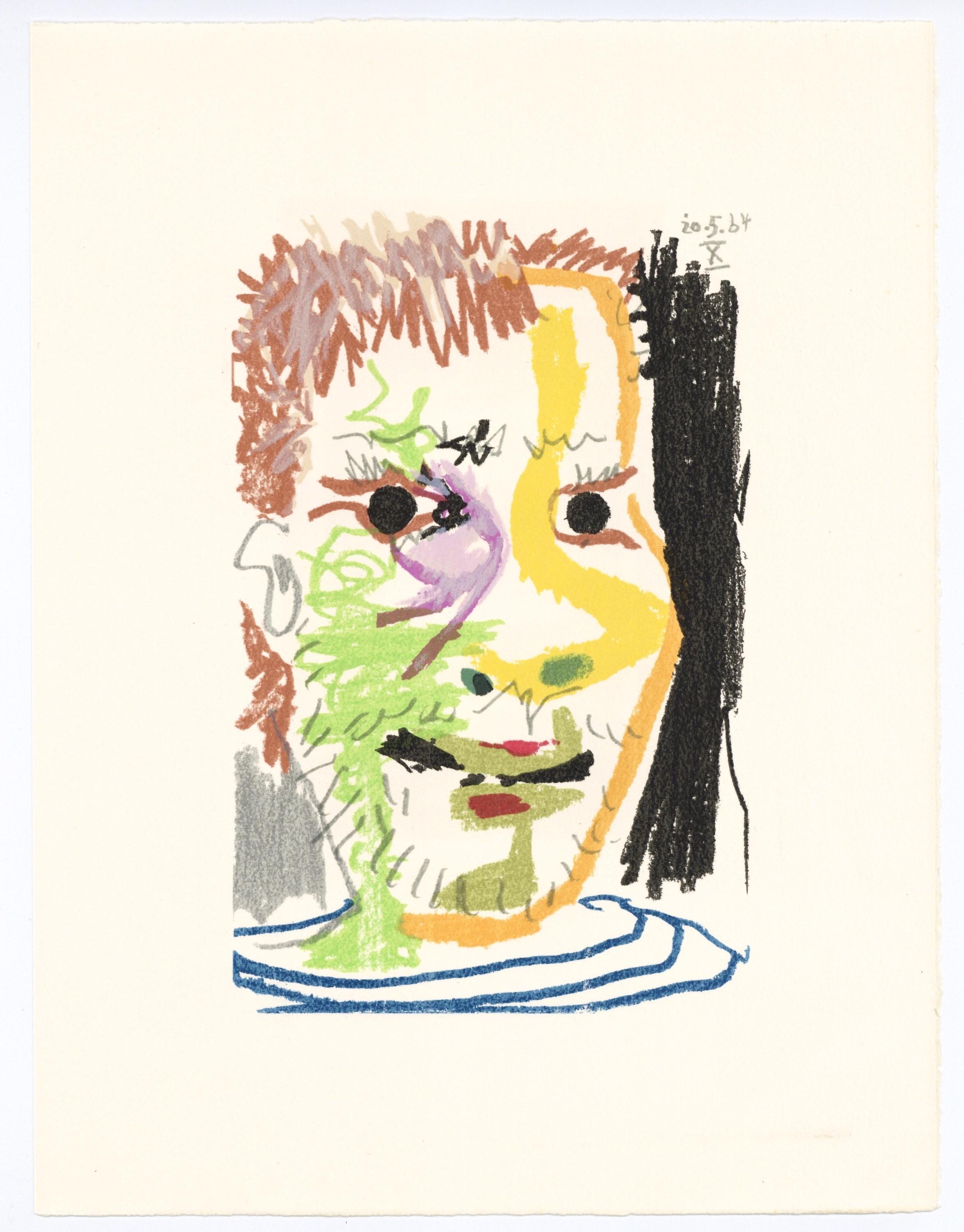 Pablo Picasso, Composition, Le Goût du Bonheur (Cramer 148; Bloch 2013), Limited Edition Mixed Media Lithograph