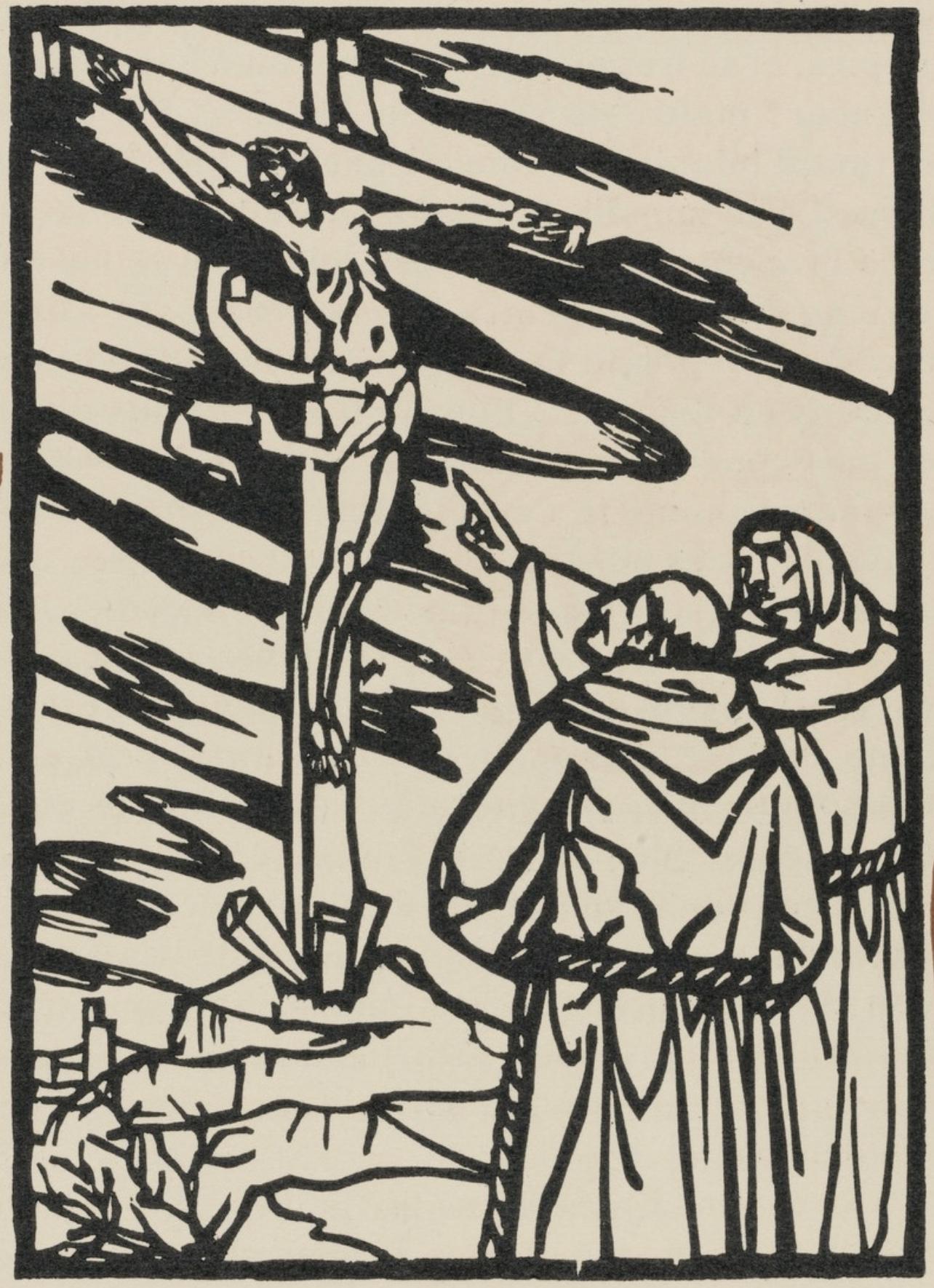 Émile Bernard, Composition (Morane, No. 100), Les Petites Fleurs de St. Françoise, Limited Edition Woodcut