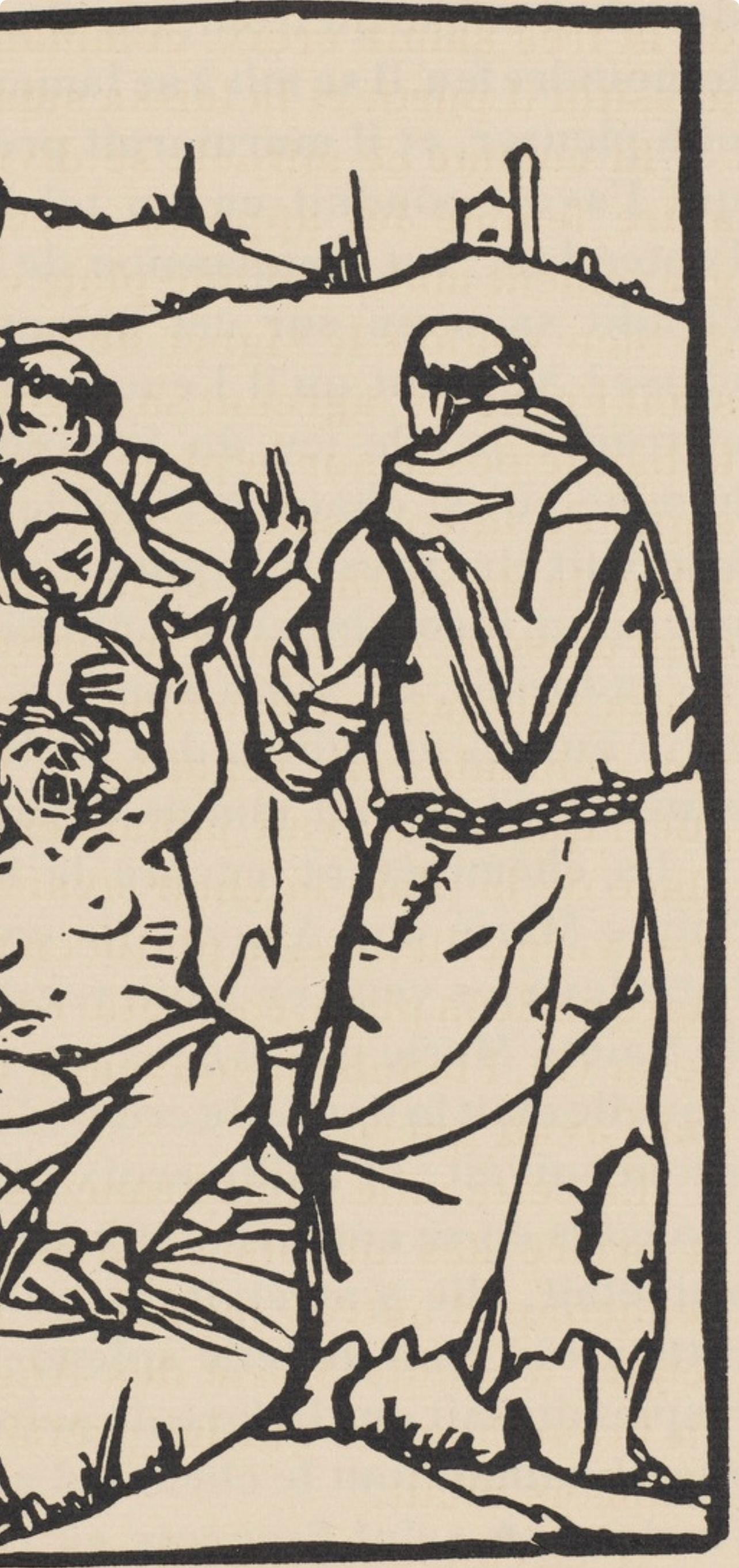 Émile Bernard, Composition (Morane, No. 100), Les Petites Fleurs de St. Françoise, Limited Edition Woodcut