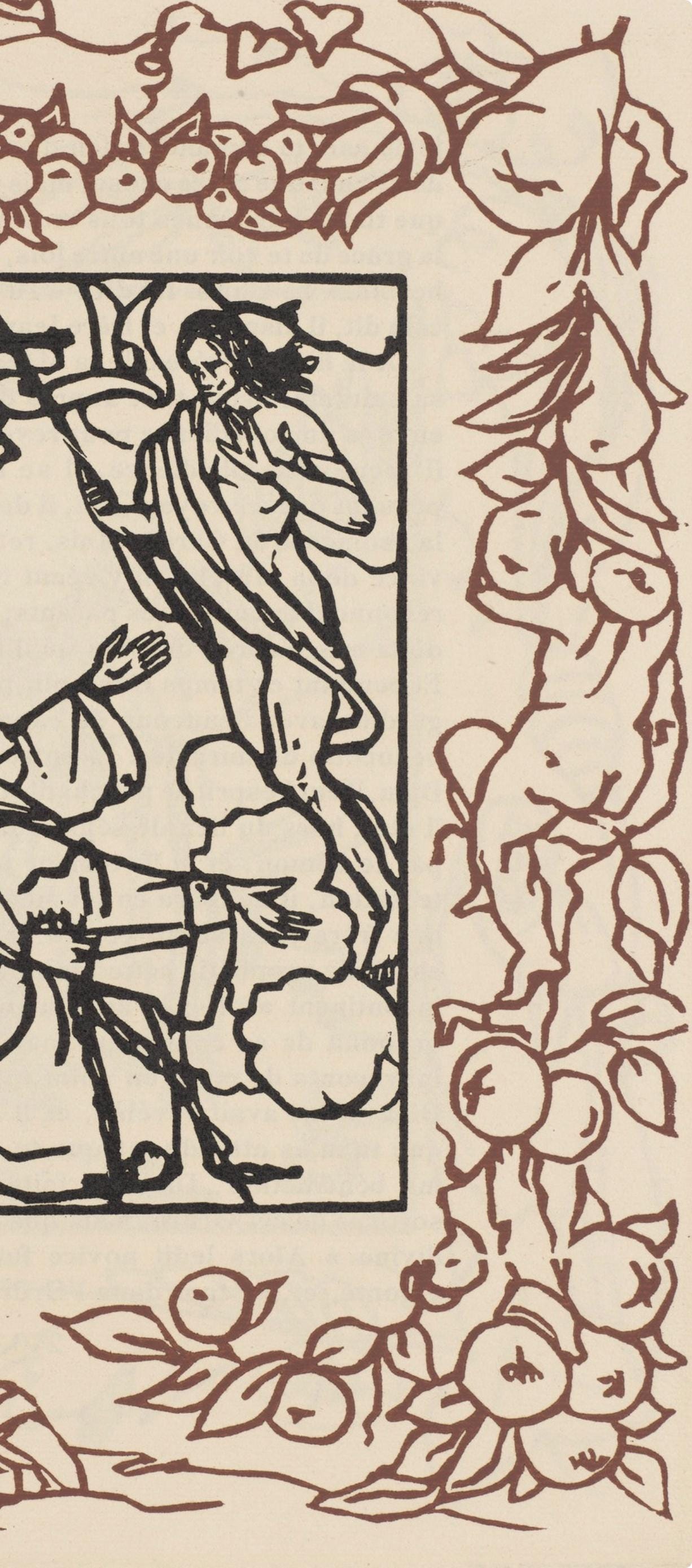 Émile Bernard, Composition (Morane, No. 100), Les Petites Fleurs de St. Françoise, Limited Edition Woodcut