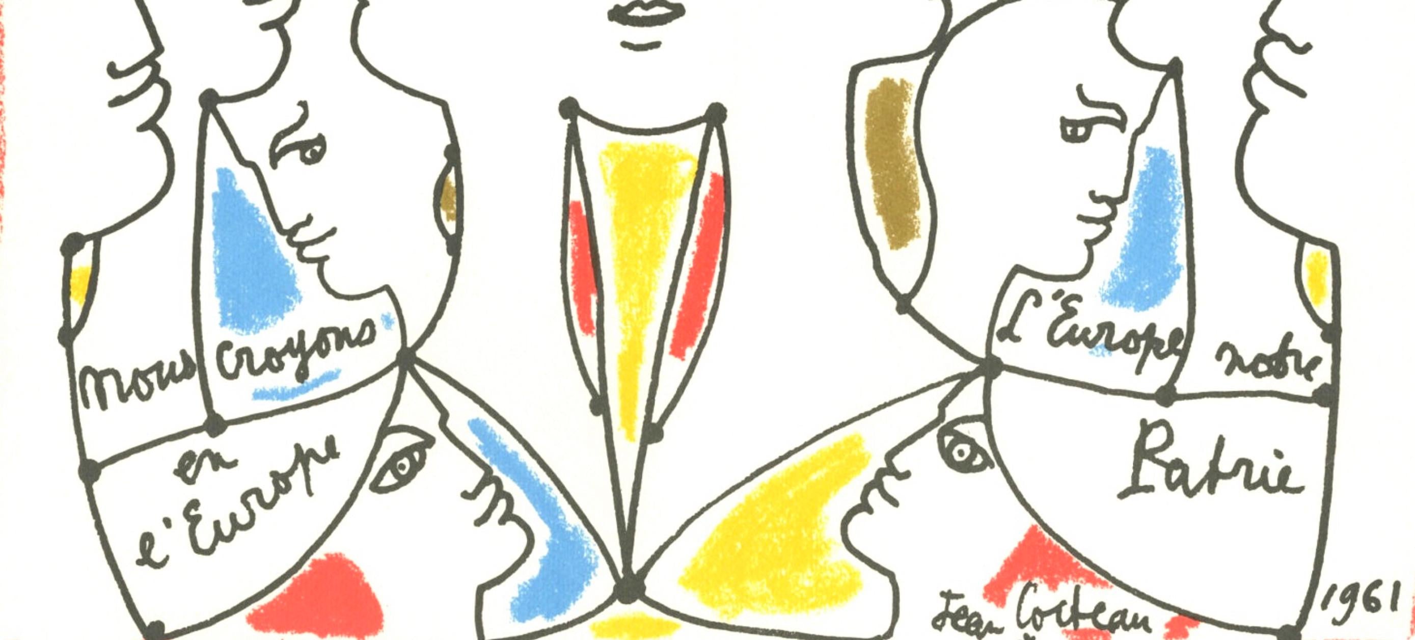 Jean Cocteau, Composition, Nous croyons en l'Europe, Limited Edition Silkscreen