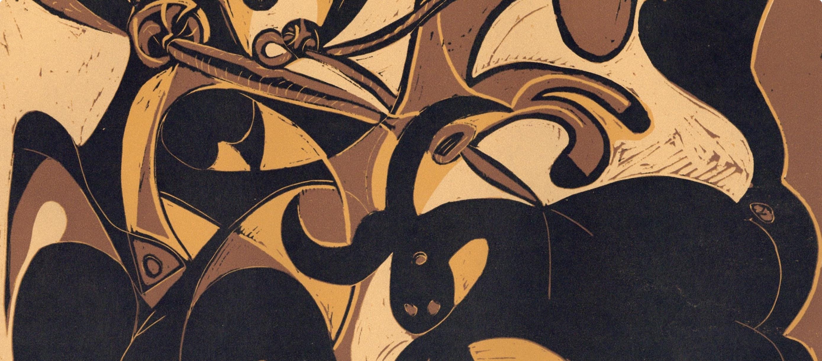 Pablo Picasso, Picador Goading Bull (Orozco 214), Grabados al linóleo, Limited Edition Linocut