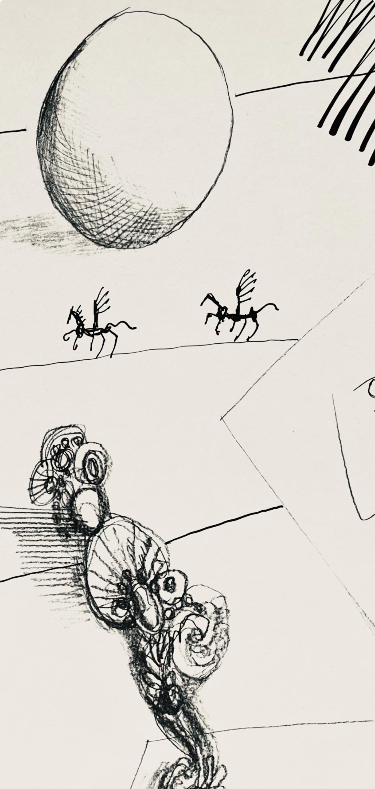 Saul Steinberg, Composition, Derrière le miroir, Limited Edition Lithograph