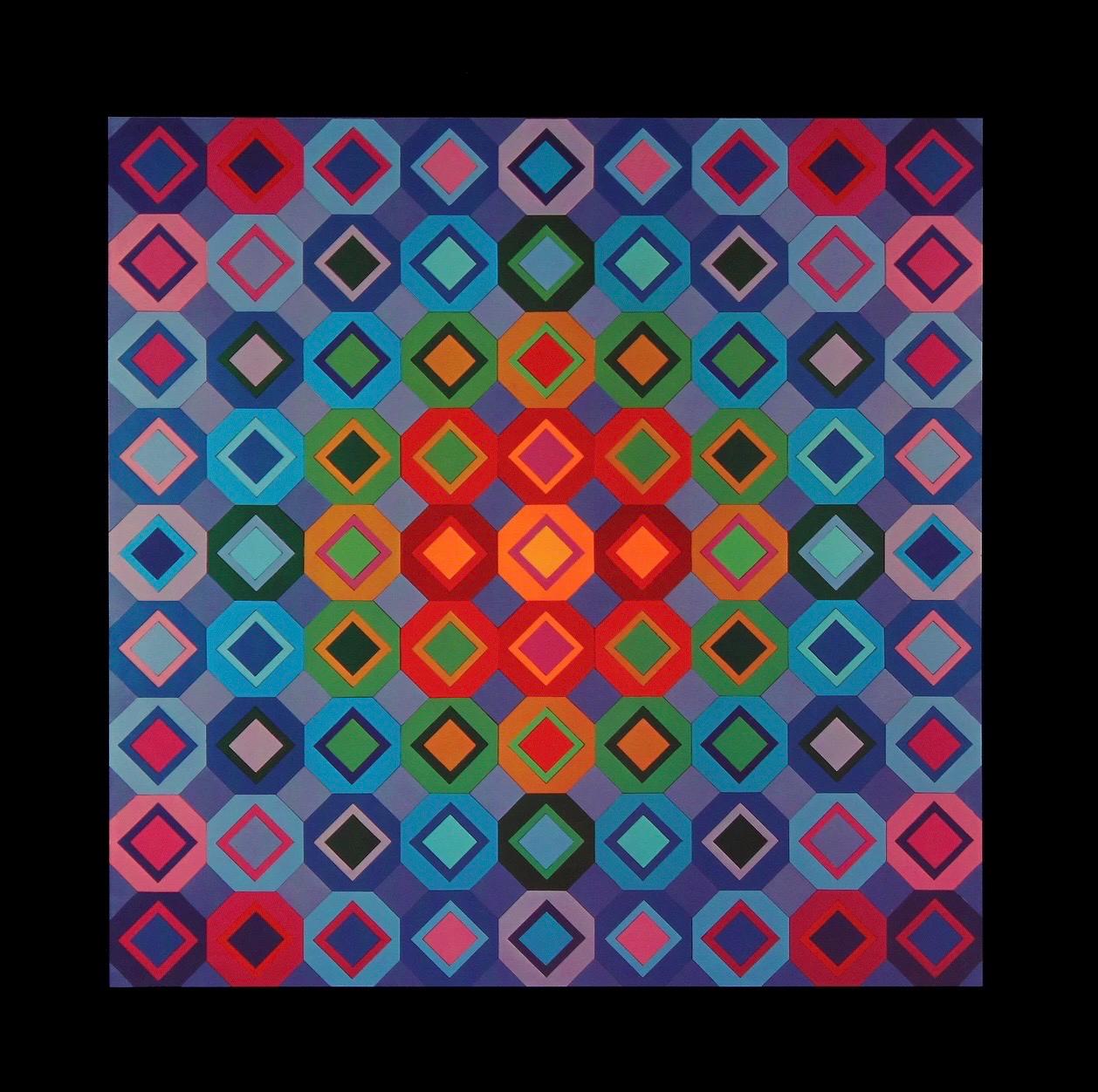 Victor Vasarely, Composition, Octogone, Limited Edition Héliogravure