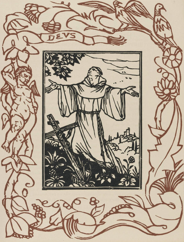Émile Bernard, Composition (Morane, No. 100), Les Petites Fleurs de St. Françoise, Limited Edition Woodcut