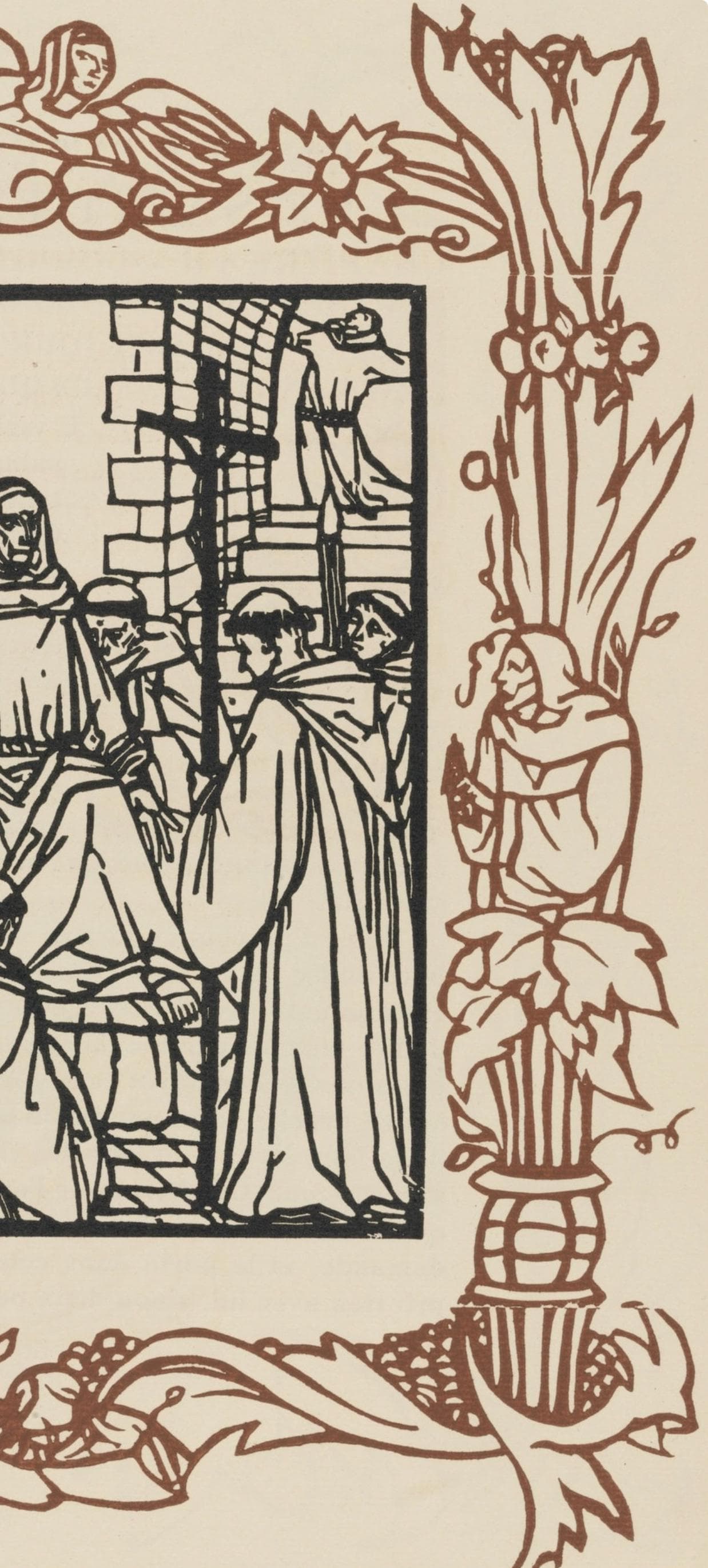 Émile Bernard, Composition (Morane, No. 100), Les Petites Fleurs de St. Françoise, Limited Edition Woodcut
