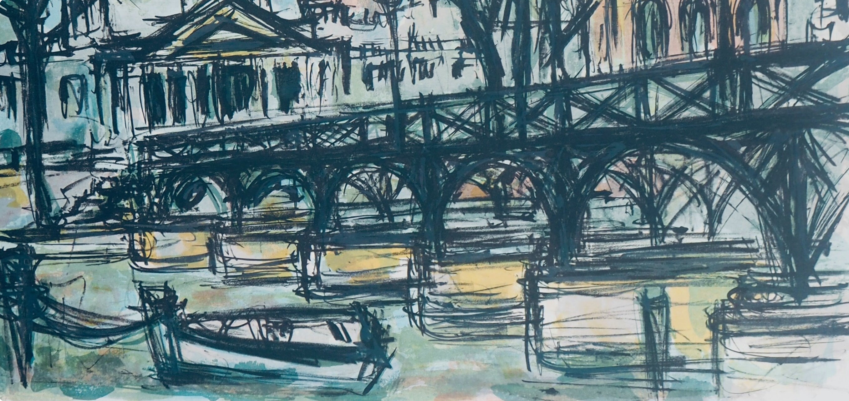 Maurice Verdier, Le Pont des Arts, Au Temps de Paris Seine, Limited Edition Lithograph