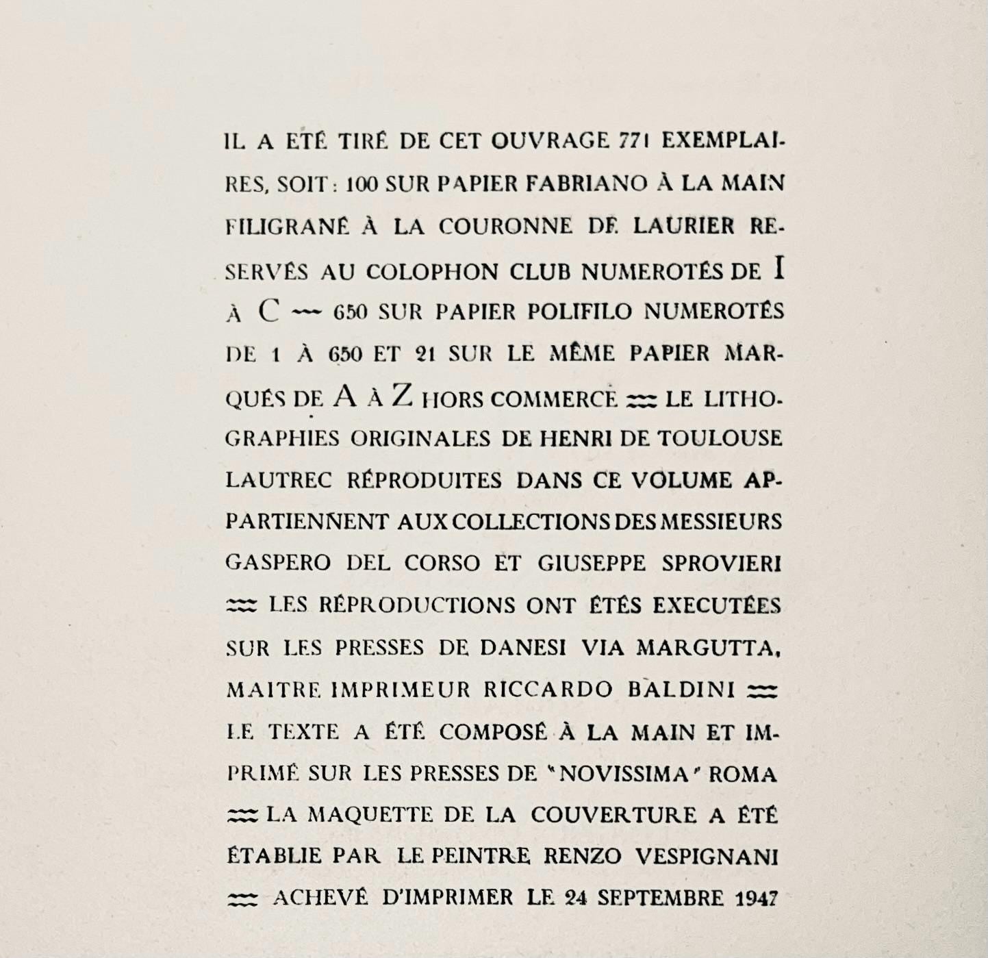 Henri de Toulouse-Lautrec, Composition, Images de Lautrec, 21 Planches en Couleurs, Collezione dell'Obelisco, Limited Edition Lithograph