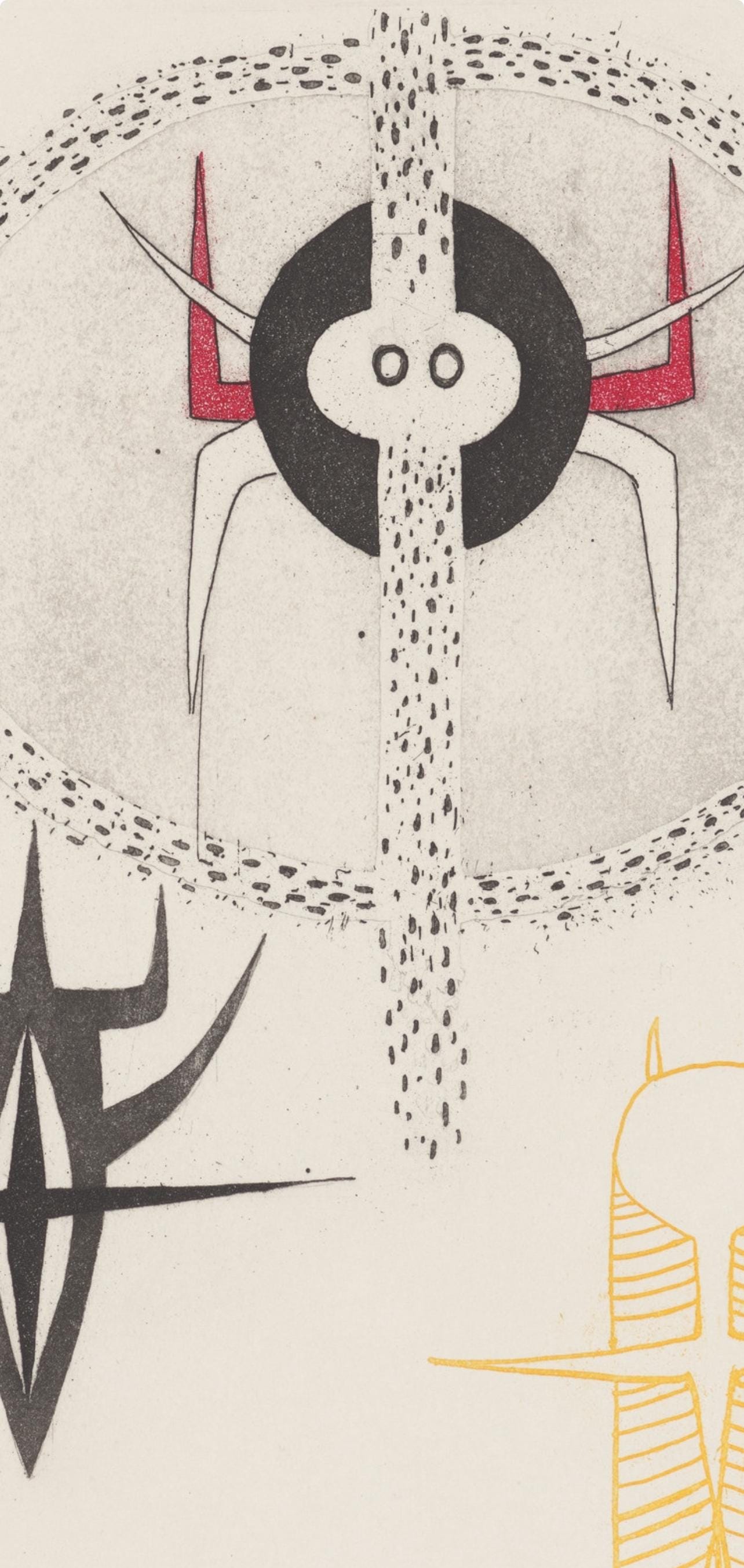 Wifredo Lam 林飛龍, Composition, Feuilles éparses, Limited Edition Etching