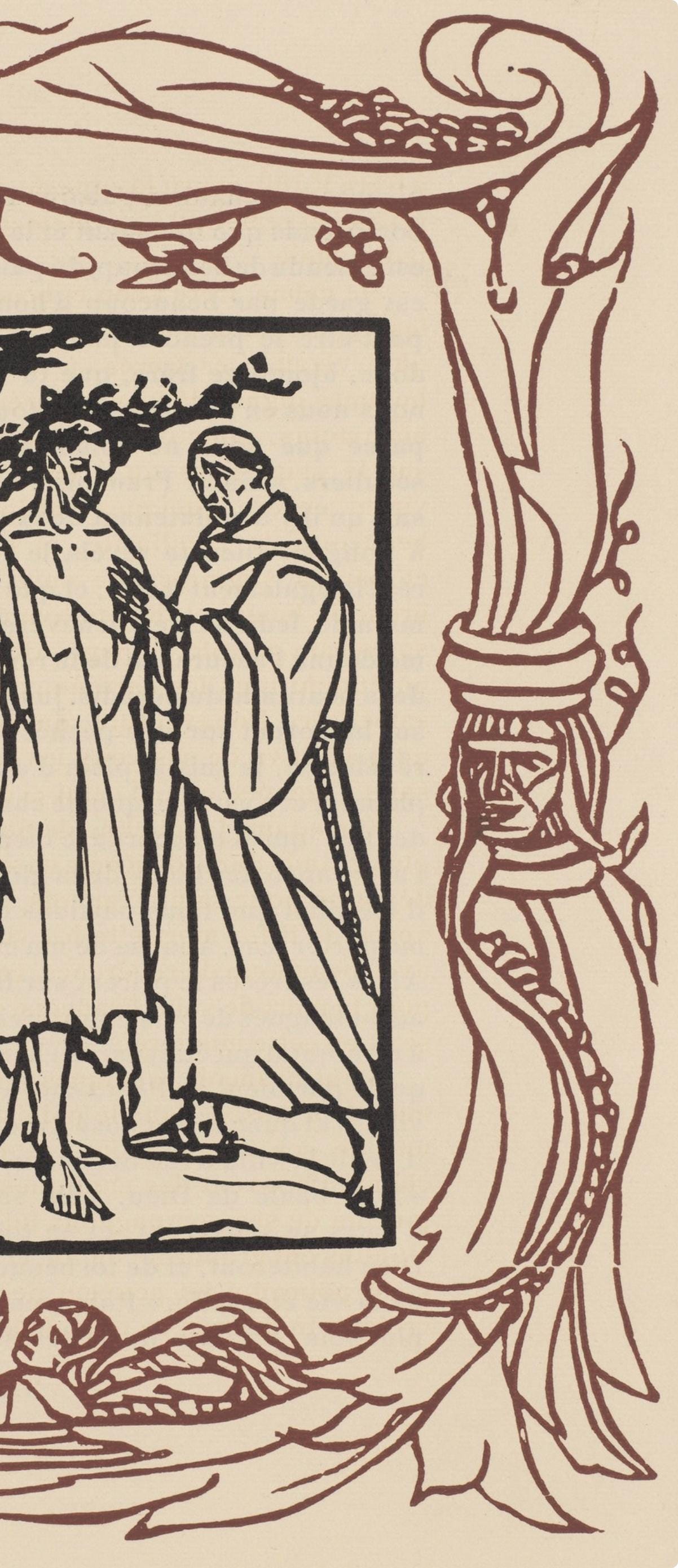 Émile Bernard, Composition (Morane, No. 100), Les Petites Fleurs de St. Françoise, Limited Edition Woodcut