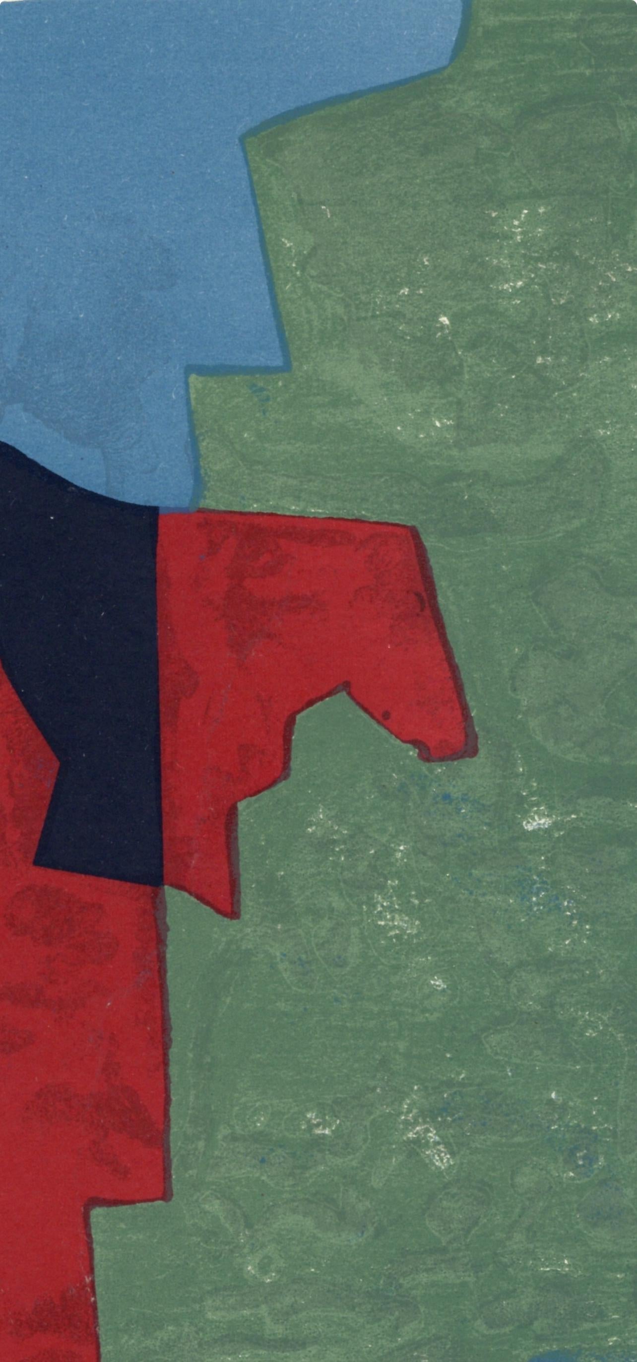 Serge Poliakoff, Composition rouge, verte (Poliakoff/Schneider 32), XXe siècle, Limited Edition Lithograph