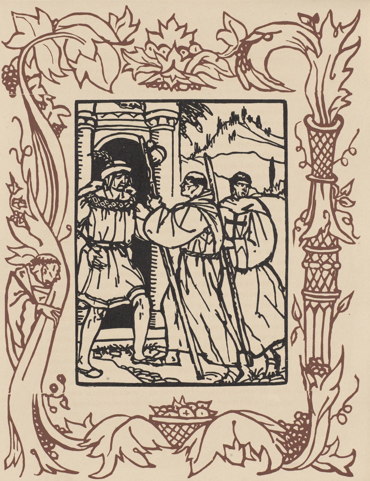 Émile Bernard, Composition (Morane, No. 100), Les Petites Fleurs de St. Françoise, Limited Edition Woodcut