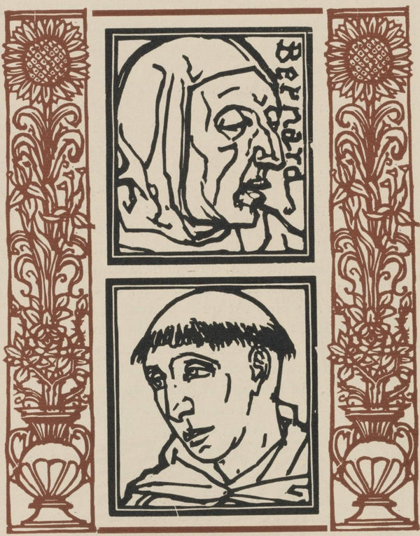 Émile Bernard, Composition (Morane, No. 100), Les Petites Fleurs de St. Françoise, Limited Edition Woodcut