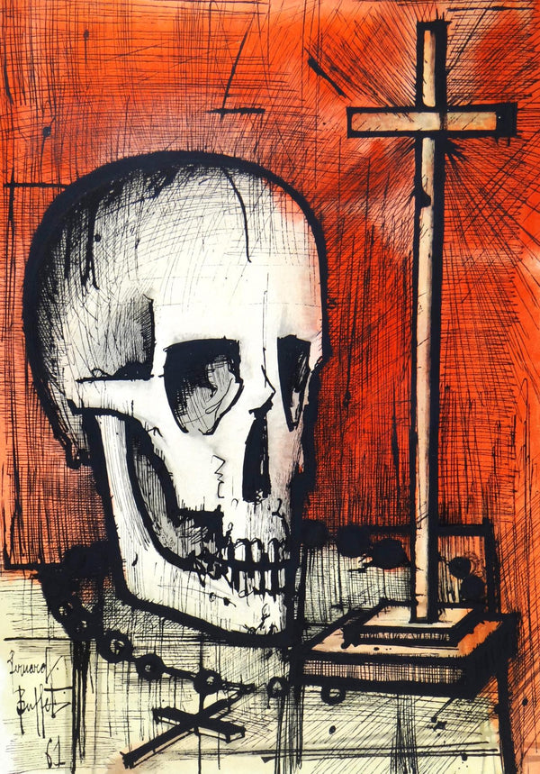 Bernard Buffet, Vanité, Vingt fables de La fontaine, Limited Edition Woodcut