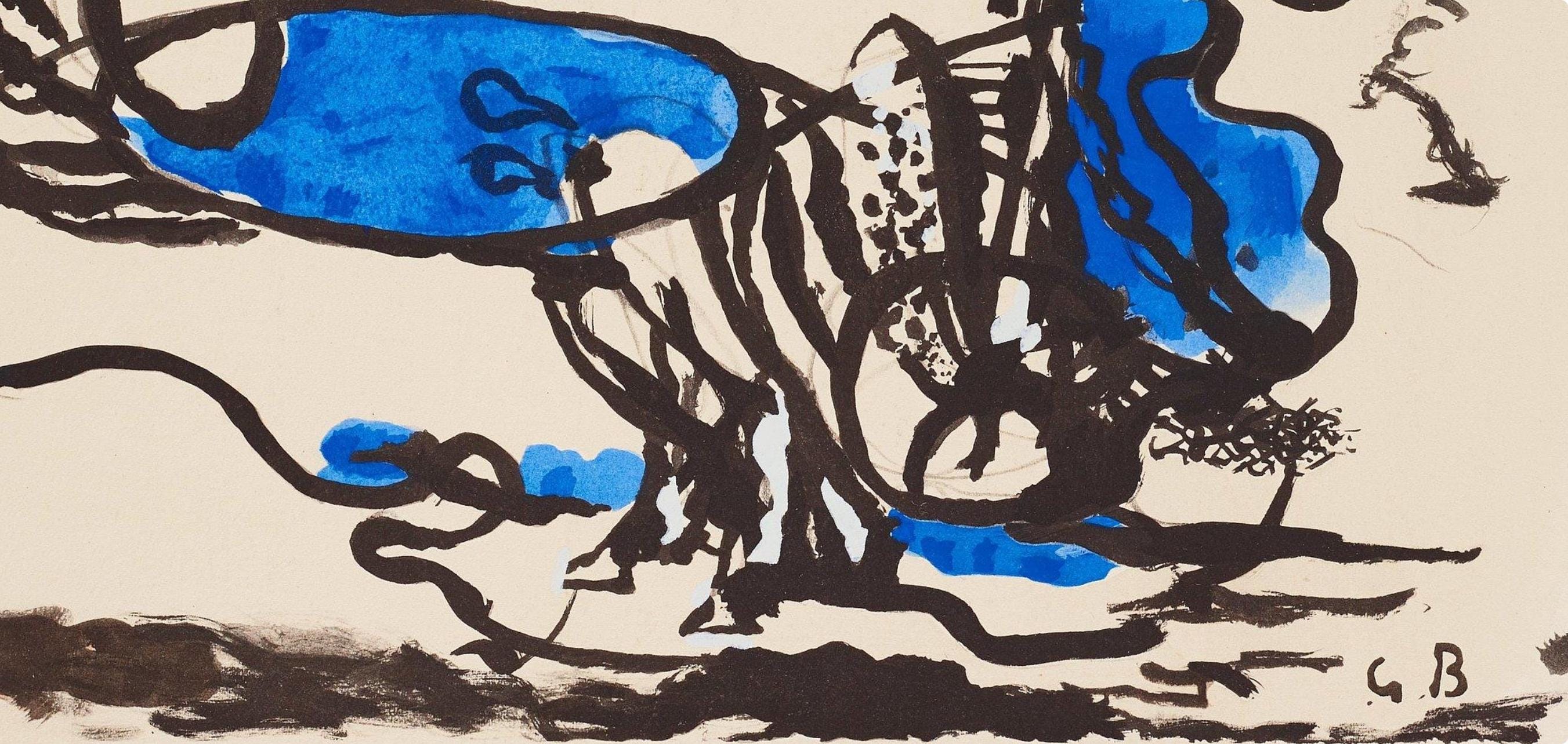 Georges Braque, Composition, Braque Espaces, 13 Dessins, Lavis, Aquarelles, Limited Edition Lithograph