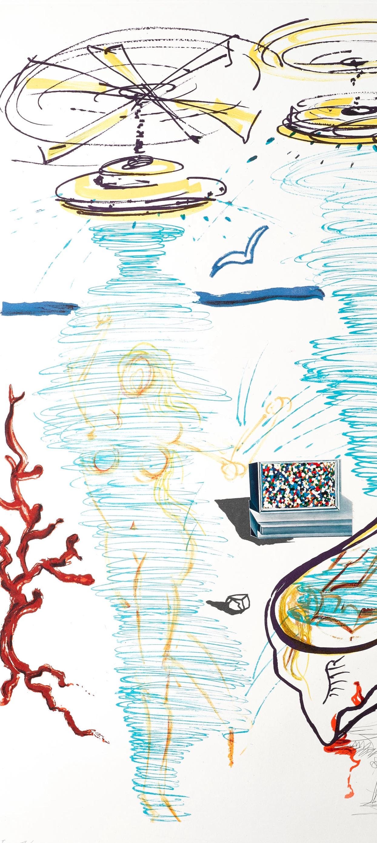 Salvador Dalí, Baignoire à tornade liquide (M/L 822-831; Field 75-13), Imaginations et Objets du Futur, Limited Edition Lithograph