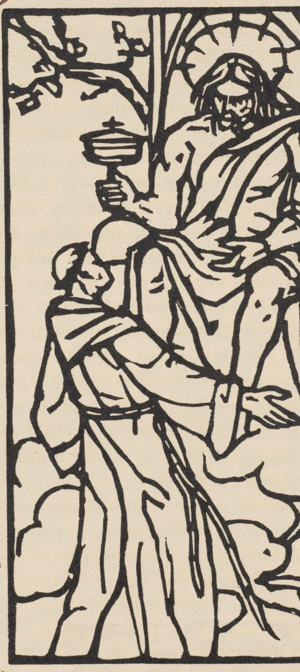 Émile Bernard, Composition (Morane, No. 100), Les Petites Fleurs de St. Françoise, Limited Edition Woodcut