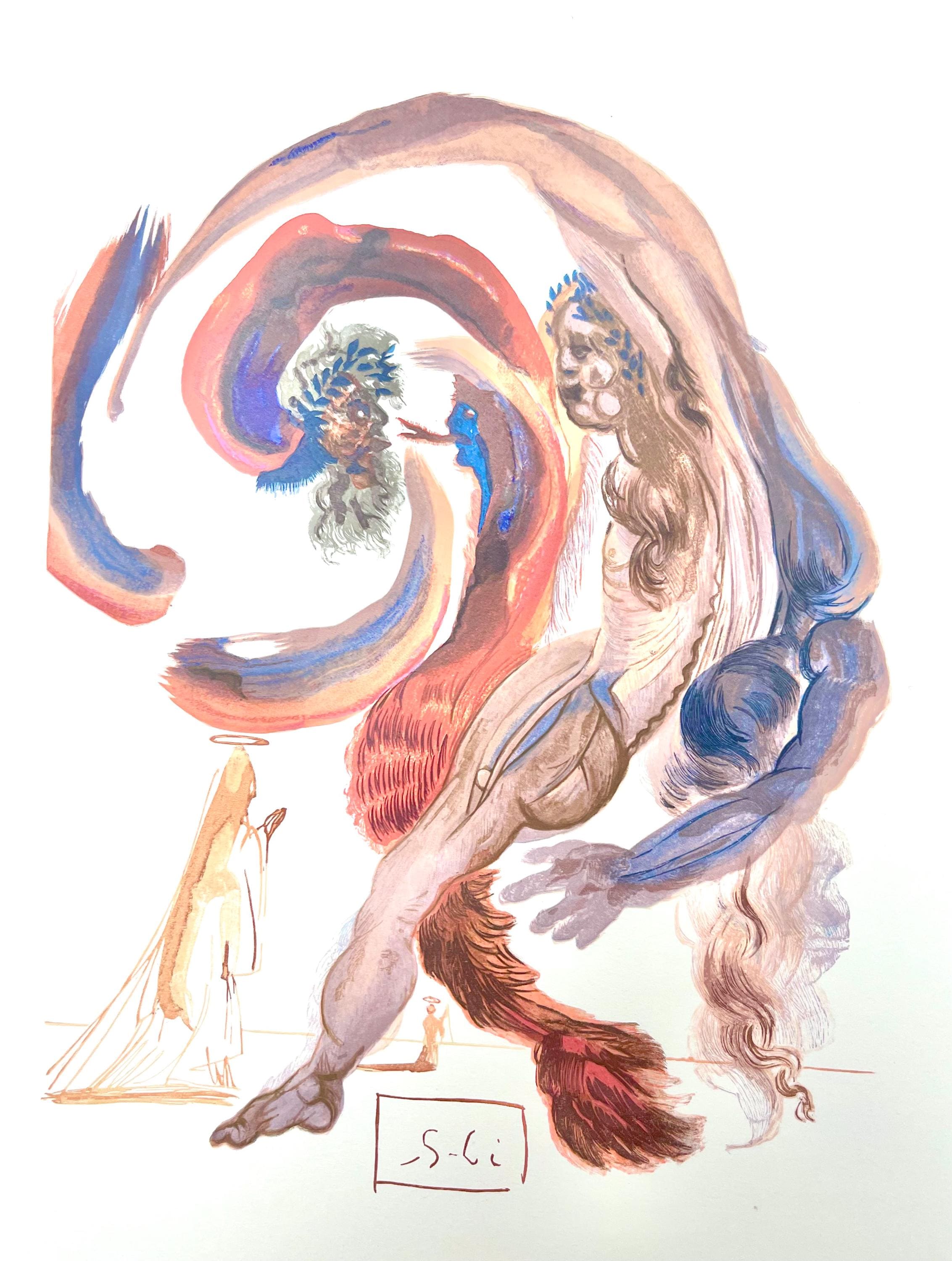 Salvador Dali, Fegefeuer XVIII (Field 189-200; Michler/Löpsinger 1039-1138), Die Göttliche Komödie, Signed, Limited Edition Woodcut