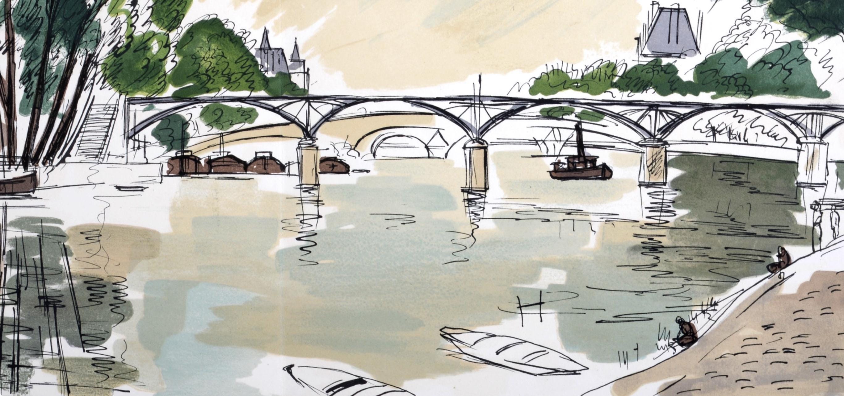 André Dunoyer de Segonzac, Composition, Regards sur Paris, Limited Edition Lithograph