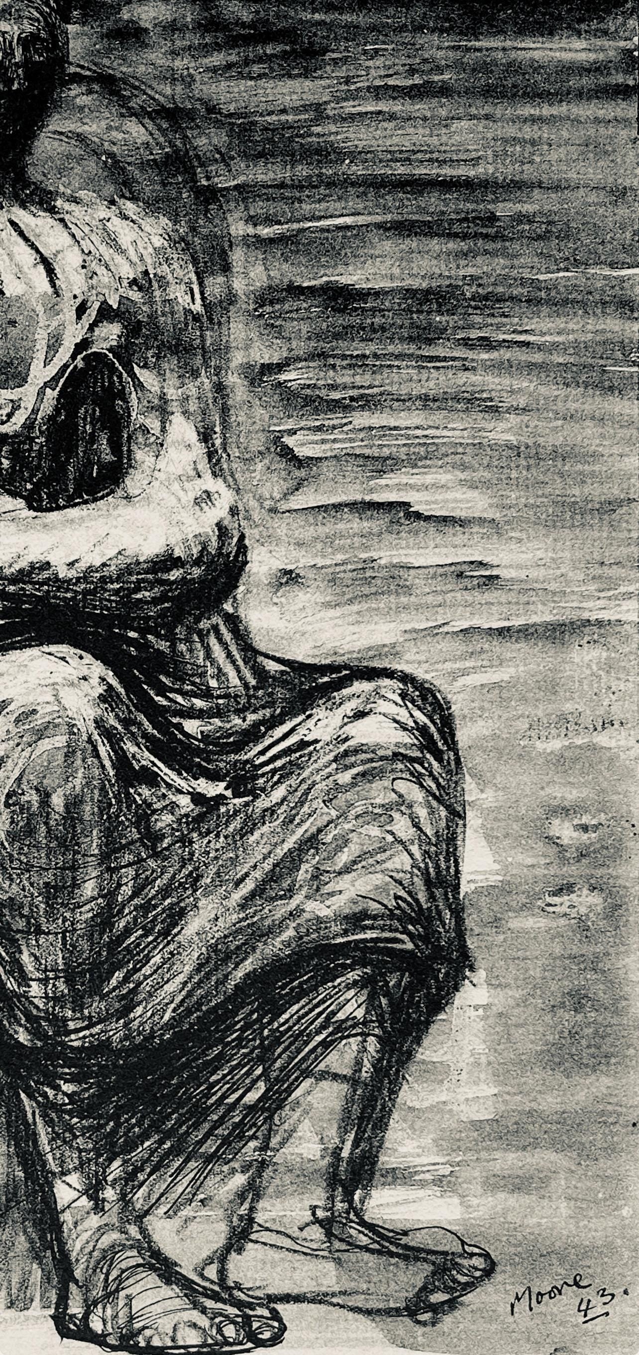 Henry Moore, Study for Northampton Madonna, The Drawings of Henry Moore, Limited Edition Lithograph