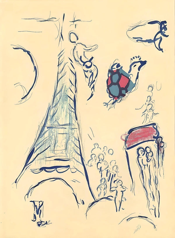 Marc Chagall, Composition (Cramer 61), Le Plafond de l'Opéra de Paris, Limited Edition Lithograph