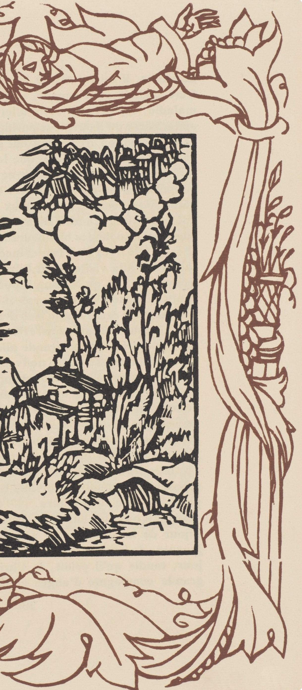 Émile Bernard, Composition (Morane, No. 100), Les Petites Fleurs de St. Françoise, Limited Edition Woodcut
